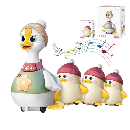 Tummy Time Duck Family Toy, Duck Family Toy with Music, Walking Duck, Light up Swinging Crawling Toys for 6-12 Months Toddlers Boy Girl, for 1 Year Old Boy Learning to Walk (with 3 Baby) von Generisch