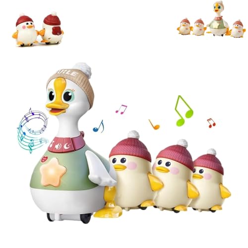 Tummy Time Duck Toy, Tummy Time Duck Family Toy, with Music Walking Duck and Baby Ducks, Christmas Swinging Ducks Tummy Time Toys for Toddlers 1-3 (with 3 Ducks) von Generisch