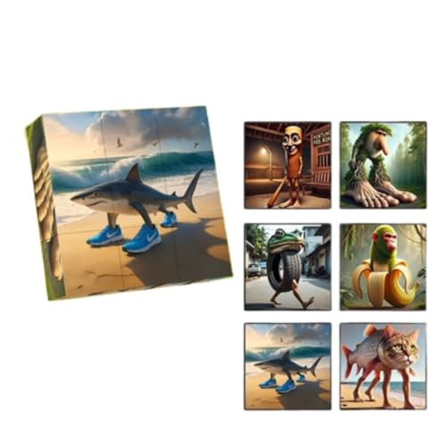 Tung Sahur Stick Man Magnetic Block Puzzle Italian Brain, Funny Tung Sahur Toy for Kids and Adults, 16 Pieces Puzzle to Piece 6 Different Patterns Tung Sahur Stick Man Magnetic Block Puzzle Italian Brain, Funny Tung Sahur Toy for Kids and Adults, 16 Pieces Puzzle to Piece 6 Different Patterns von Generisch