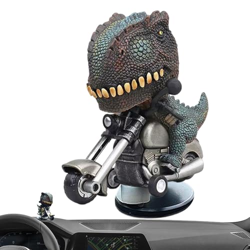 Tyrannosaurus Rex Auto-Ornament, T-Rex Auto-Armaturenbrett-Figur - Treibender Dinosaurier auf Motorrad Figur - Kreatives Armaturenbrett-Dinosaurier-Ornament, neuartiges Auto-Dinosaurier-Ornament für d von Generisch