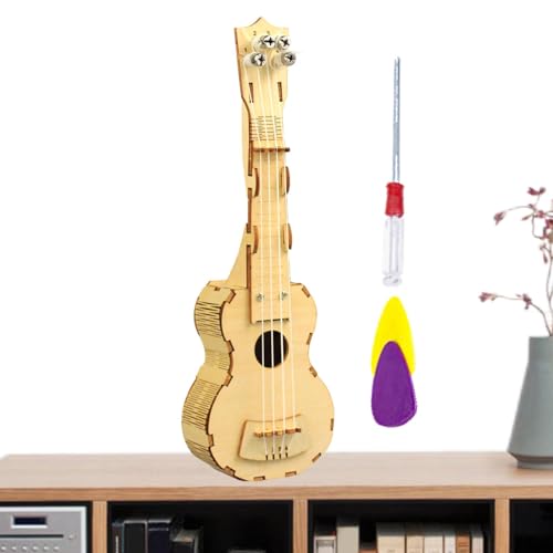 Ukulele-Bausatz zum Selbstbauen,Gitarrenbausatz zum Selbstbauen, Holz-Ukulelen-Gitarren-Bausatz, Handgefertigtes Kinder-Ukulele-Spielzeug, klassisches Instrument, Bauen Sie Ihr eigenes Ukulele-Musiksp von Generisch