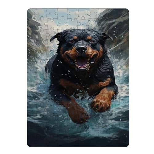 Unterwasser-Hund Holzpuzzle, 21 x 30 cm, 120 Teile von Generisch