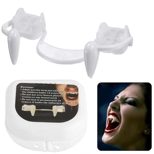 Vampirzähne, Einziehbare Vampirzähne, Halloween Horror Realistische Vampir Zähne für Kinder Erwachsene, Vampire Fangs für Karneval Vampir Werwolf Zombie Cosplay Maskerade von Generisch