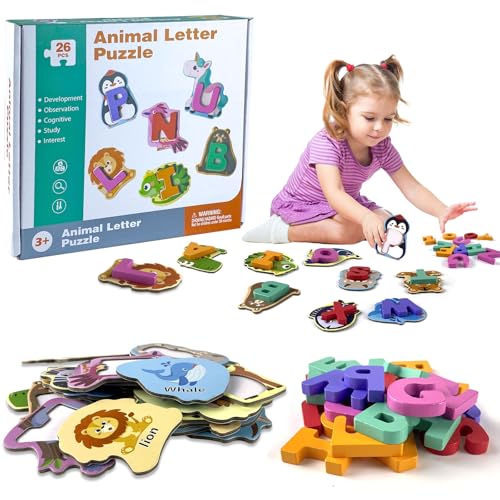 Buchstaben Lernspiel ab 4 5 6 Jahre ABC Lernen Montessori Holz Kinder Kinderspielzeug ab 4-8 Jahre Steckpuzzle Holz Montessori Spielzeug ab 4-8 Jahre Junge Einschulung Geschenk von Generisch