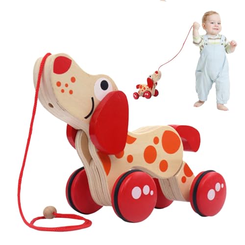 Walk Along Wood Toy, Toddler Toy Puppy, Pull Along, Walking Toy for Kids, Developmental Pull Toy, Push Toys for, Wooden Puppy Toy, Kids Pull Along Toy, Educational Toddler von Generisch