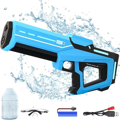 Wasserpistole Elektrisch für Erwachsene und Kinder, Elektrische Wasserpistole, Wasserpistole Elektrisch sehr stark, Aqua Pulse Wasserpistole, Elektrisch Wasserspritzpistole (blau) von Generisch