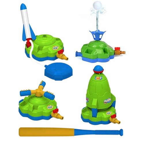 Wassersprinkler für Kinder | Kleinkinder Sprinkler 4 in 1 Wasserspielzeug | Raketenstart 360° Drehendes Baseballspiel, Interaktives Spielzeug Ab 3 Bis 12 Jahren Wassersprinkler für Kinder | Kleinkinder Sprinkler 4 in 1 Wasserspielzeug | Raketenstart 360° Drehendes Baseballspiel, Interaktives Spielzeug Ab 3 Bis 12 Jahren von Generisch