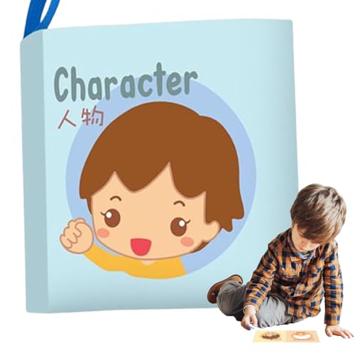 Weiches Stoffbuch für Kinder - Stoffbuch für das Geschenk des Babys | Babybücher Crinkle,ungiftiges Lernspielzeug waschbar Dschungelbuch sensorisches Dschungelbuch Figuren von Generisch