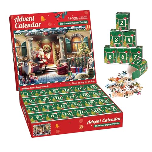 Weihnachten 2024, Weihnachtspuzzle 24 Boxen, Puzzle 2024, Weihnachts-Countdown, Kinder für Kinder, , Mädchen von Generisch