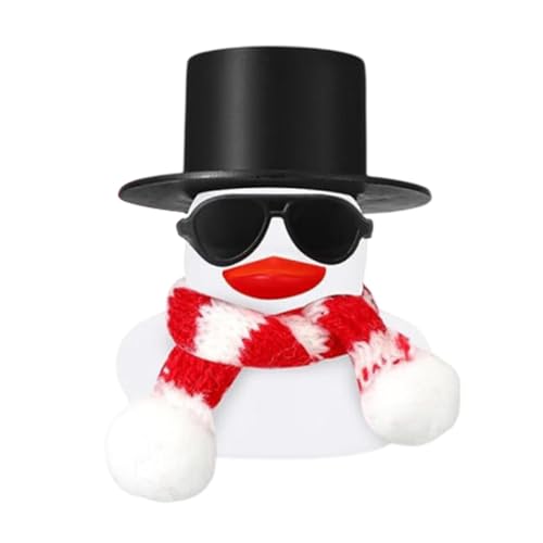 Weihnachts-Gummi-Ente Spielzeug | Lustige kleine Ente Ornament | Auto-Armaturenbrett-Ente Dekorationen mit Sonnenbrille Schal Hüten | Gummiente Auto-Ornamente | Auto-Armaturenbrett-Ente Dekorationen von Generisch