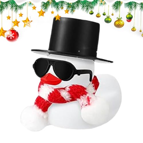 Weihnachts-Gummiente Dekoration | Gummiente Auto Ornament mit Sonnenbrille, Schal und | Schwimmende Quietschente für Auto Armaturenbrett, Urlaub Bad Spielzeug, lustige Heimdekoration für von Generisch