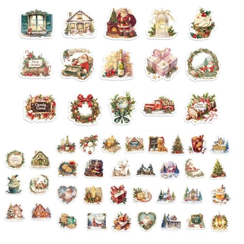 Weihnachtsaufkleber - Weihnachtsaufkleber für Kinder | 100 Stück Urlaub Gepäckabziehbilder | Mit Weihnachtshaus, Elch, Snowman Designs | Perfekt für Strumpfstoffe, Telefone, Wasserflaschen, Gepäck, SK Weihnachtsaufkleber - Weihnachtsaufkleber für Kinder | 100 Stück Urlaub Gepäckabziehbilder | Mit Weihnachtshaus, Elch, Snowman Designs | Perfekt für Strumpfstoffe, Telefone, Wasserflaschen, Gepäck, SK von Generisch