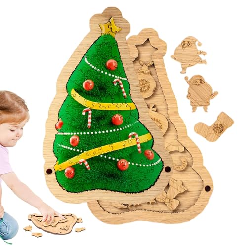 Weihnachtsbaum-Puzzle,Kinder-Weihnachtspuzzle - Weihnachts-Bodenpuzzle aus Holz für Kinder | Weihnachtsspielzeug, Bodenpuzzle für Kleinkinder, kleine Kinder, Familie, Freunde von Generisch