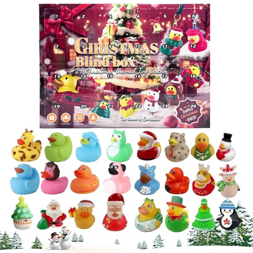 Weihnachtsenten,Weihnachten 24-Tage Rubber Duck Badeente Countdown | Badetoy Geschenk Mitgebsel Für Kinder Bad Reise Deko Weihnachtsenten,Weihnachten 24-Tage Rubber Duck Badeente Countdown | Badetoy Geschenk Mitgebsel Für Kinder Bad Reise Deko von Generisch