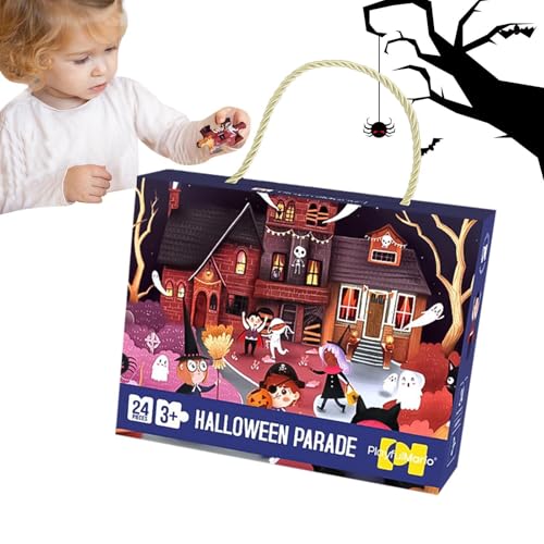 Weihnachtspuzzles für Kinder,Weihnachtspuzzles für Kinder,24 Teile Halloween-Party-Puzzle - Kinder-Halloween-Puzzle, Cartoon-Halloween-Dekoration, Festival-Wandornamente für Familienfeiern von Generisch