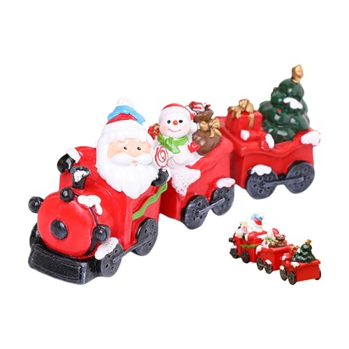 Weihnachtszug, Weihnachtsmotiv, Weihnachtsdekoration, Kunstharz, kleines Zug-Set – Weihnachtszug-Figur, Lernspielzeug, tragbares Weihnachtsbaum-Zug-Set für , Mädchen, Kinder von Generisch