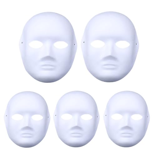 Weiße Bastelmaske Papier Cosplays Maske Weiß DIY Maske Blank Lackierbare Maske Blank Kostüm Maske DIY Vollgesichtsmaske Lackierbar von Generisch