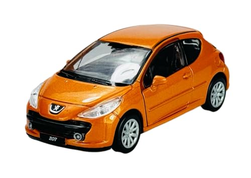 Welly Peugeot 207 3 Türer Orange 2006-2015 ca 1/34-1/39 Metal Modell Auto Die Cast Neu im Kasten von Generisch