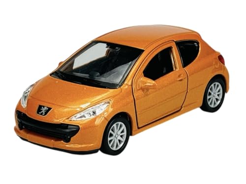 Welly Peugeot 207 3 Türer Orange 2006-2015 ca 1/34-1/39 Metal Modell Auto Die Cast Neu im Kasten von Generisch