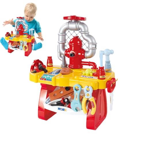 Werkbank für Kinder, Werkzeugbank für Kinder, Realistisches Rollenspiel-Spielset, Bauspielzeug, Werkzeugbank, Spielzeugwerkzeuge und Zubehör, pädagogische Lernbank, Spielspielzeug für Geburtstag, Than von Generisch