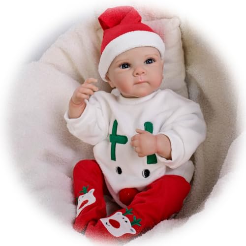 Wiedergeborene Babypuppe 19 Zoll 48cm Silikon Vinyl Ganzkörper realistisch Neugeborenes Kleinkind Mädchen Reborn Baby Puppen Kinder Geburtstag Weihnachten Ge-Schenk Mädchen Junge Spielzeug von Generisch