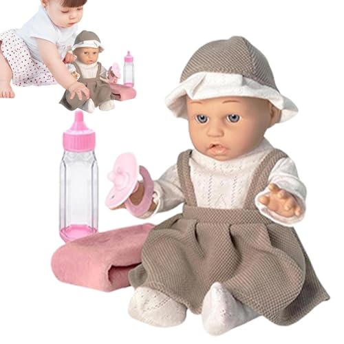 Wiedergeborene Kleinkindpuppen, realistische Kleinkindpuppe | Wiedergeborene Babypuppe | 12-Zoll-weiche wiedergeborene -Jungenpuppen mit Kleidung, Flasche und Schnuller, wiedergeborenes Klein von Generisch