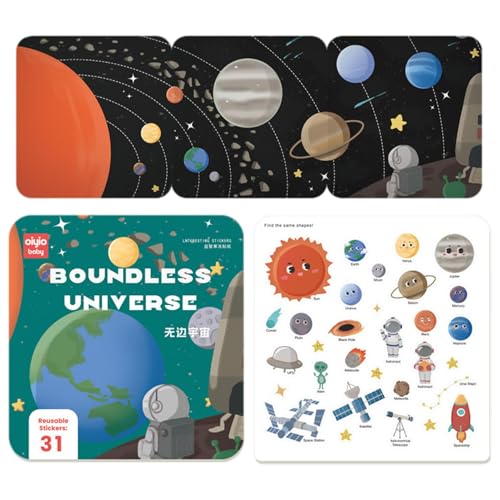 Wiederverwendbares Stickerbuch, süßes Stickerbuch - Multifunktionales pädagogisches Lernspielzeug für Kinder - Niedliche Früherziehungsspielzeuge, lustige Lernaktivitäten für Kinder im Alter von 0–3 J von Generisch