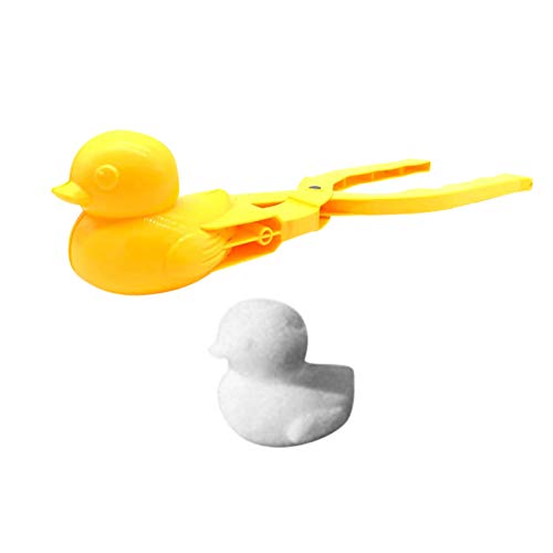 Winter Schneeball Maker, Cartoon Ente Schneeball Maker, Sandball Schneeball Clip, Schneespielzeug für Kinder Weihnachten Dekoration Geschenk (Yellow, One Size) von Generisch