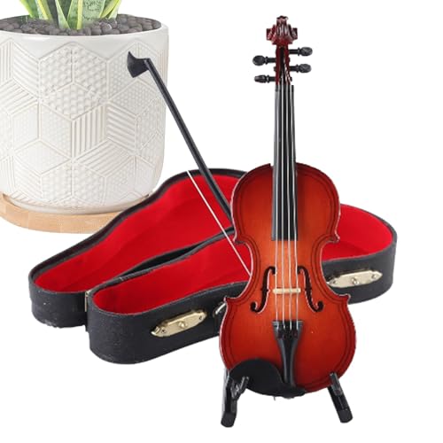 Winzige Violine mit Sound, M-ini Violine Figur, Miniatur-Violine aus Holz, kleinstes Violinenspielzeug, winzige Violine, die traurige Musik spielt, winzige Violine mit Sound Sob Story von Generisch