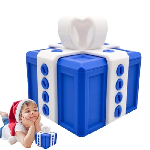 Wirklich nervige Geschenkbox, 3D-gedruckte nervige Geschenkbox mit Schrauben, Streich-Geschenkbox, neuartige nervige Geschenkbox, kreative Puzzle-Box-Dekoration für Weihnachten (blau) von Generisch