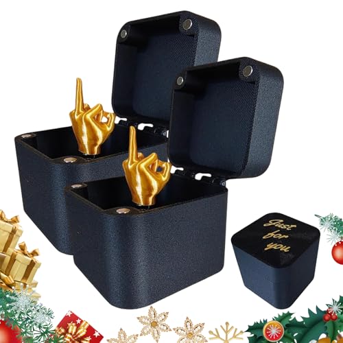 Wishesfor Middle Finger in a Box,Middle Finger in a Box,Middle Finger in a Gift Box,Middle Finger Gifts,Annoying Gift Box,Small Hands Prank,Christmas Novelty Fun Prank Gift for Office Home Décor (2pc) von Generisch