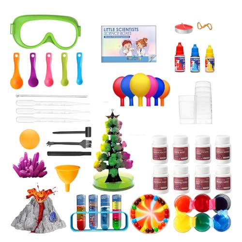 Wissenschaft Experimente Kit, Chemie-Set, Lernen Bildungsgeschenke Für Kinder, Chemie-Experimentierset, Für Mädchen Chemie Set,Kristalle Züchten,Vulkan,Chemielabor, Enthält 132 von Generisch