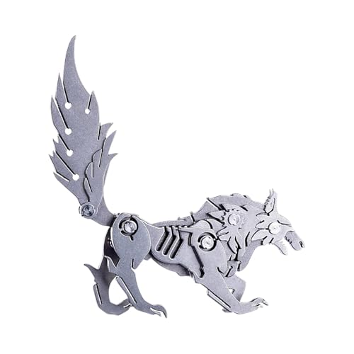 Wolf Model Toy - Wolf Ornaments | Metal Model | Wild Wolf Model, Funny Assembly Detachable Metal Ornaments, 3-D Metal Puzzle for Desk Decoration, Metal Model Kit, Wolf Ornaments for Home Decor von Generisch