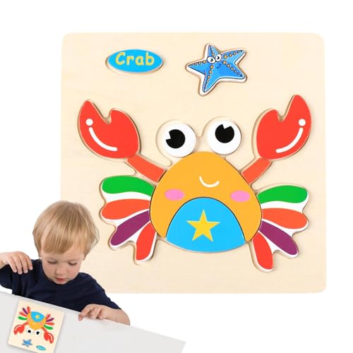 Wooden Puzzle - Jigsaw Puzzle | Puzzle Toy | Wooden Animal Puzzle for Learning Animals, Colorful Lovely Animal Puzzle Wood Jigsaw, Puzzle Games Educational Fun Early Development for Boys Girls von Generisch