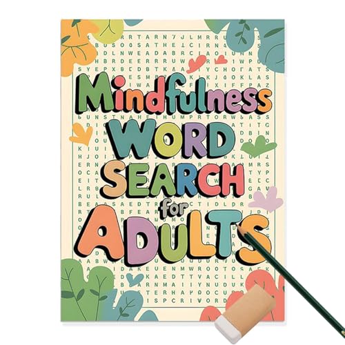 Word -Suchbücher, Erwachsene Word -Suchbücher - Entspannende Spiele für Stressabbau,Wordsearch -Puzzle -Bücher für Erwachsene, Senioren Brain Stimulation Print Words Aktivitätsspiel, einschließlich 40 von Generisch