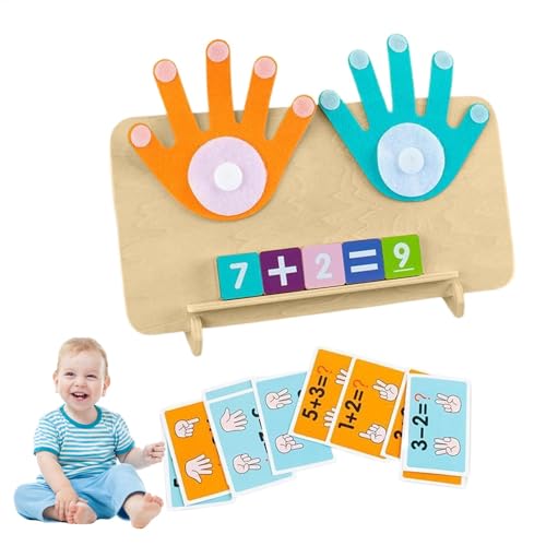 Zählen Sie Zahlen Fingerspielzeug, mathematisches Lernen Kinder Spielzeug, Holzmathematik Manipulationen Blöcke Spielzeug, Mädchen im Alter von 3-5 Jahren Hand-Augen-Koordinationsaktivität für den Unt von Generisch