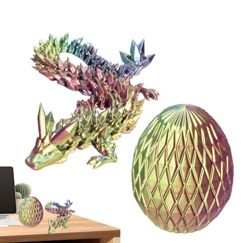 Zappeln Sie Drachen in einem Ei, Drachenei für Kinder,3D-gedrucktes realistisches Eierspielzeug für Kinder - Tragbare Desktop-Dekoration, niedliche Tierspielzeuge für Wohnzimmer-Dashboards von Generisch