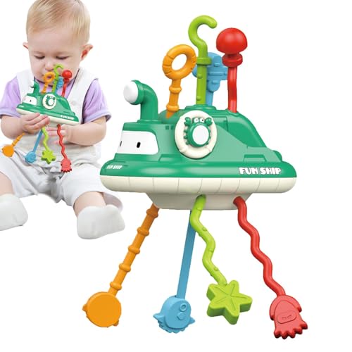 Ziehspielzeug für Babys, Ziehspielzeug für Babys - Tragbares Zugschnur-Beißspielzeug für Babys, sensorisches Spielzeug - Kreatives Kinderbett-Kinderwagen-Spielzeug, Baby-Autositz-Spielzeug für Zuhause von Generisch