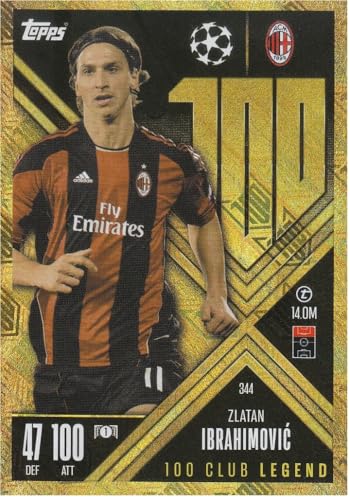 Zlatan Ibrahimović t 14.0M Mittelstürmer 100 Club Legend Topps Fußball Sammelkarte 344 Zlatan Ibrahimović t 14.0M Mittelstürmer 100 Club Legend Topps Fußball Sammelkarte 344 von Generisch