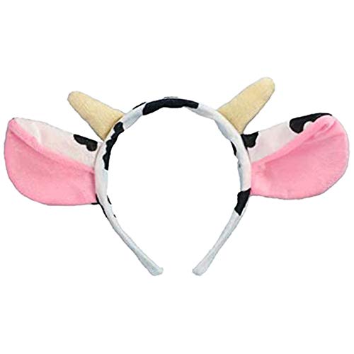 Zubehör Animal Children Haarverschluss Cosplay Cow Baby Kopfbedeckung Jungen Mädchen Kinder Kinder Haarzubehör Breites Stirnband Damen (White, One Size) von Generisch