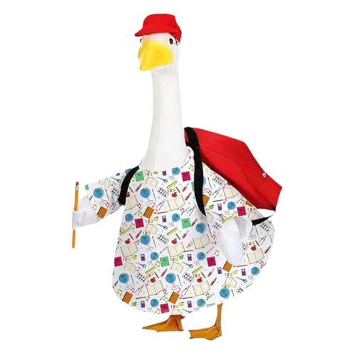 Zurück zur Schule Veranda Gans Outfits mit Schultasche Niedliches Gänse-Kostüm Rasen Gans Kleidung für drinnen und draußen Terrasse Hof Rasen Kunst Dekor Zurück zur Schule Veranda Gans Outfits mit Schultasche Niedliches Gänse-Kostüm Rasen Gans Kleidung für drinnen und draußen Terrasse Hof Rasen Kunst Dekor von Generisch
