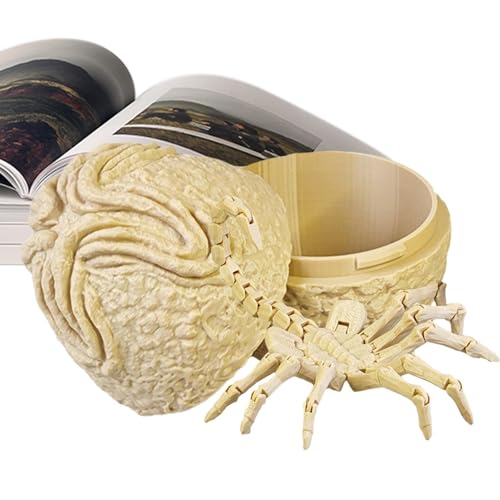 xe-nomorph-Figur 3D-gedruckt, xe-nomorph Facehugger-Actionfigur, Einteiliger Beweglicher Facehugger, Modellbausatz Für Alien-Käfer-Ei, Schreibtischdekoration Autoornamente von Generisch