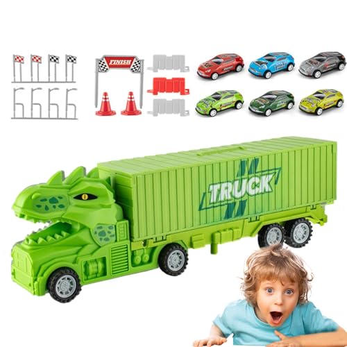 Auto -Trägerspielzeug, Spielzeugfahrzeug für Kleinkind | Boys Carrier Truck Interactive Kleinkindfahrzeuge | Buntes Rennstrecken Playset Early Education Toys für den Kindergarten zu Hause von Genikeer