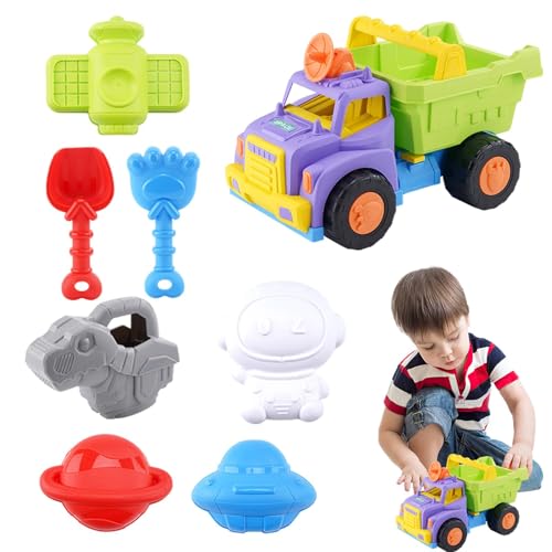 Kinder Strandspielzeug, Kinder Sandspielzeug | LKW-Schaufeln setzen mehrere im Alter von 1-8,Outdoor Beach Playset Cartoon Toy Vehicles für Abenteuer von Genikeer