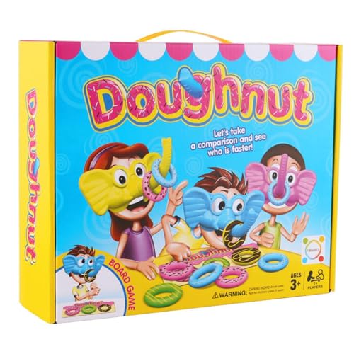 Lustiges Donuts Brettspiel | Elefantennase Sammelt Donuts Auf | Partyspiele Zum Aufsammeln Von Donuts | Doh Nutters Elefanten Brettspiele | Elefantenspaß Familien Donuts Spiel Für 2–4 Spieler von Genikeer