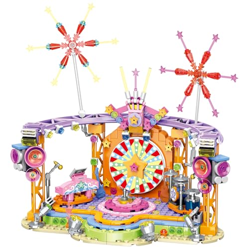 Geniteen Building Block Set Beach Series,Beach Tent Construction Kit House Display Set,Starlight Stage Model Toy,Camping Vehicle Building Kit for Adults and Kids (Starlight Stage) von Geniteen