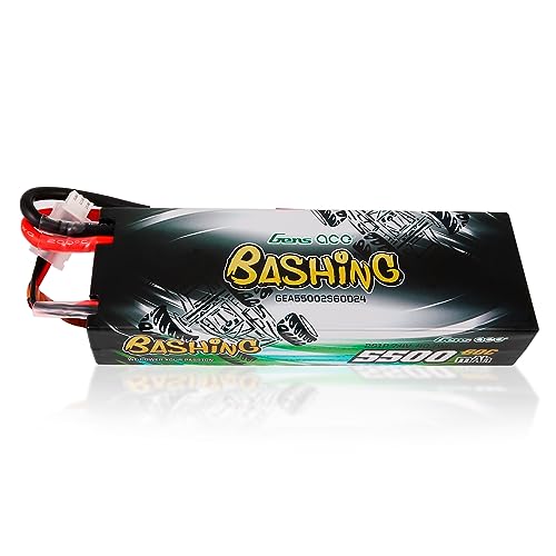 Gens ace 2S lipo 5500mAh 7.4V 2S1P 60C Bashing Series Lipo Akku mit Deans T Stecker für Most 1/8,1/10 Scale RC Cars von Gens ace