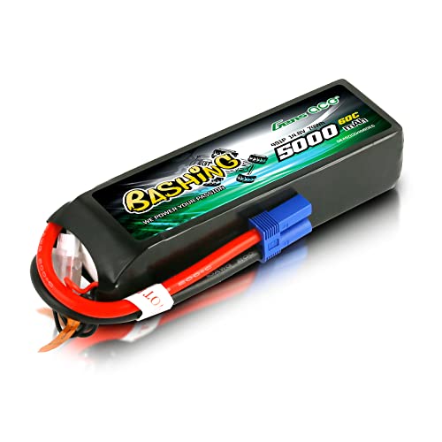 Gens Ace 4S LiPo Akku 14.8V 60C 5000mAh mit EC5 Steck Bashing Batterie für RC Auto, RC Flugzeug, RC Hubschrauber, RC Hobby von Gens ace