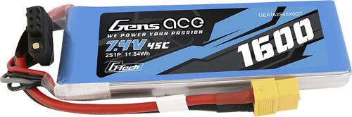 Gens ace Modellbau-Akkupack (LiPo) 7.4V 1600 mAh Zellen-Zahl: 2 45 C Block XT60 von Gens ace