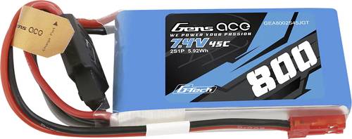 Gens ace Modellbau-Akkupack (LiPo) 7.4V 800 mAh Zellen-Zahl: 2 45 C Block JST-SYP von Gens ace